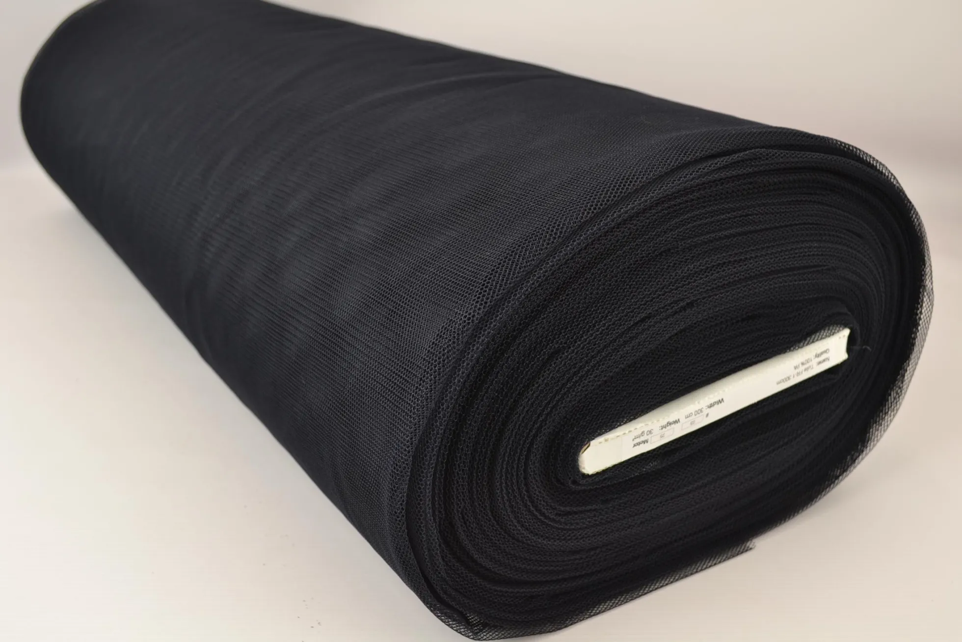 Brandvertragende tule – Zwart 300cm breed