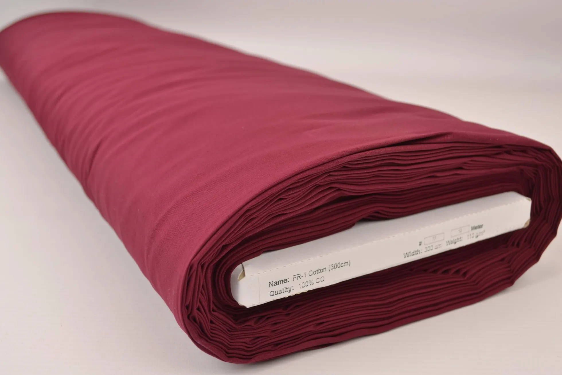 Brandvertragend katoen – Bordeaux 300cm breed