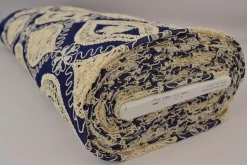 Broderie jeanslook – Dark blue vintage floral