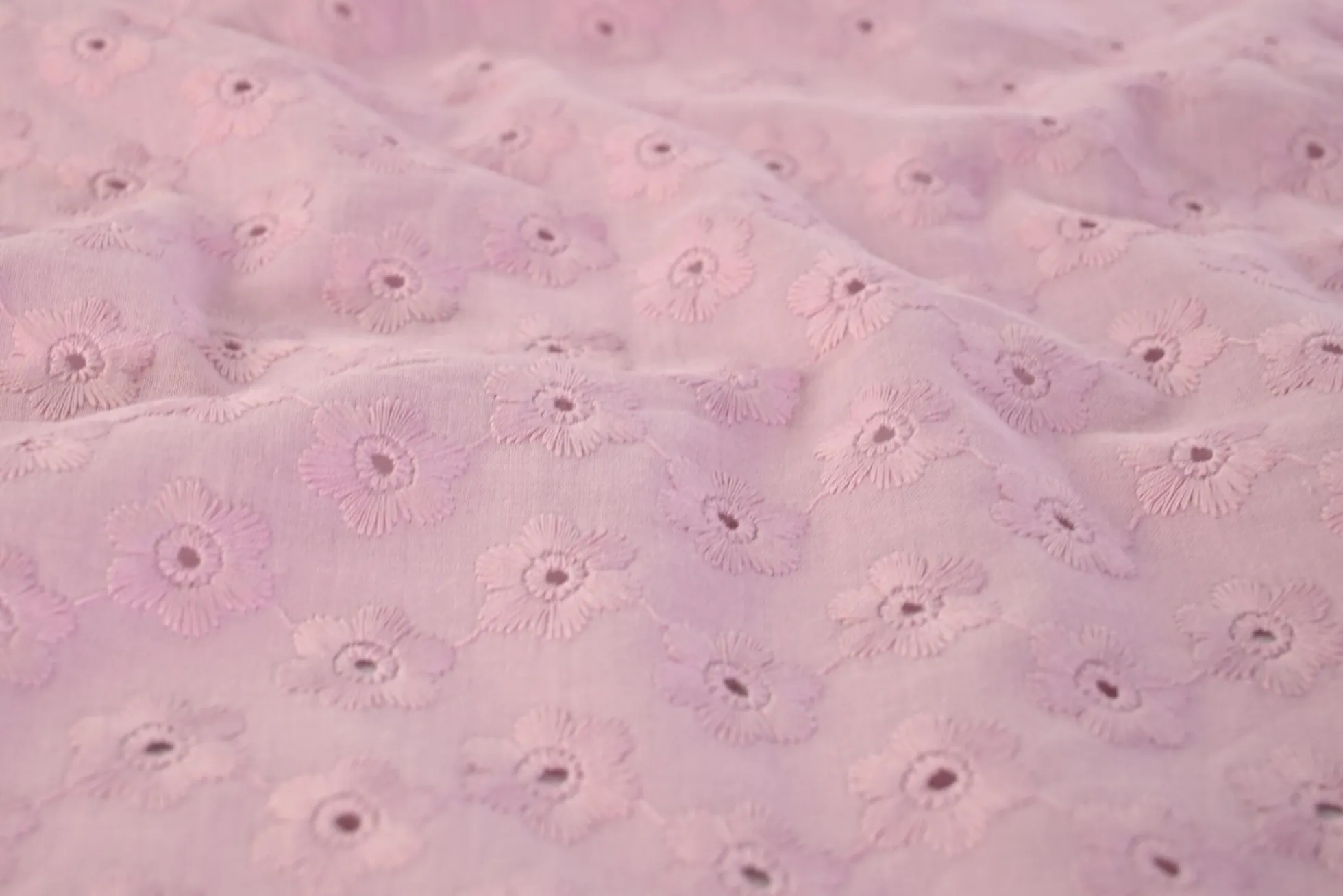 Broderie katoen – Daisy blush