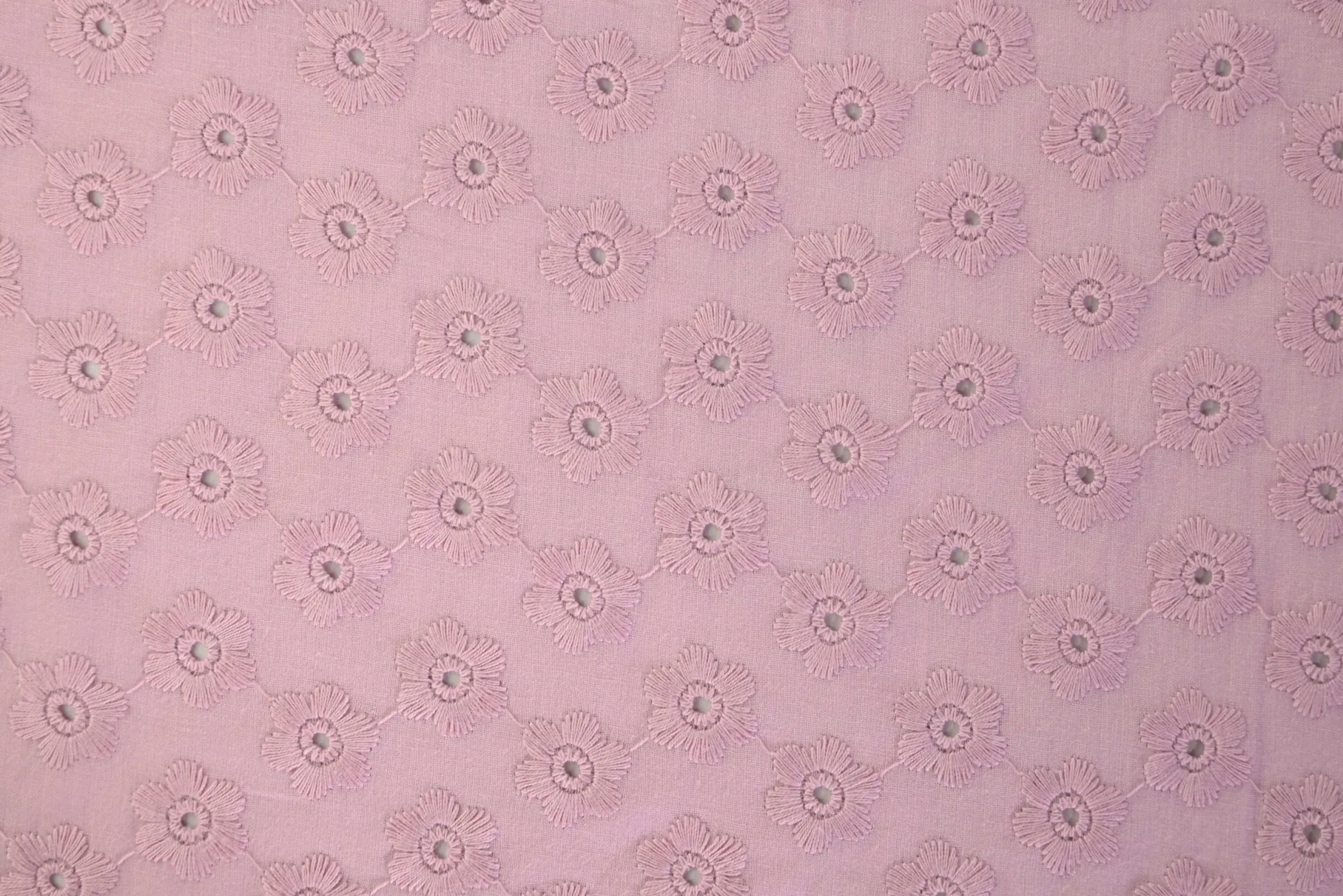 Broderie katoen – Daisy blush