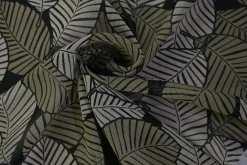 Chiffon – Army green jungleleaves