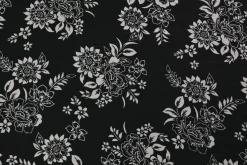Chiffon – Black & ivory bloom