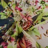 Chiffon – Bloomy paradise border pink-navy