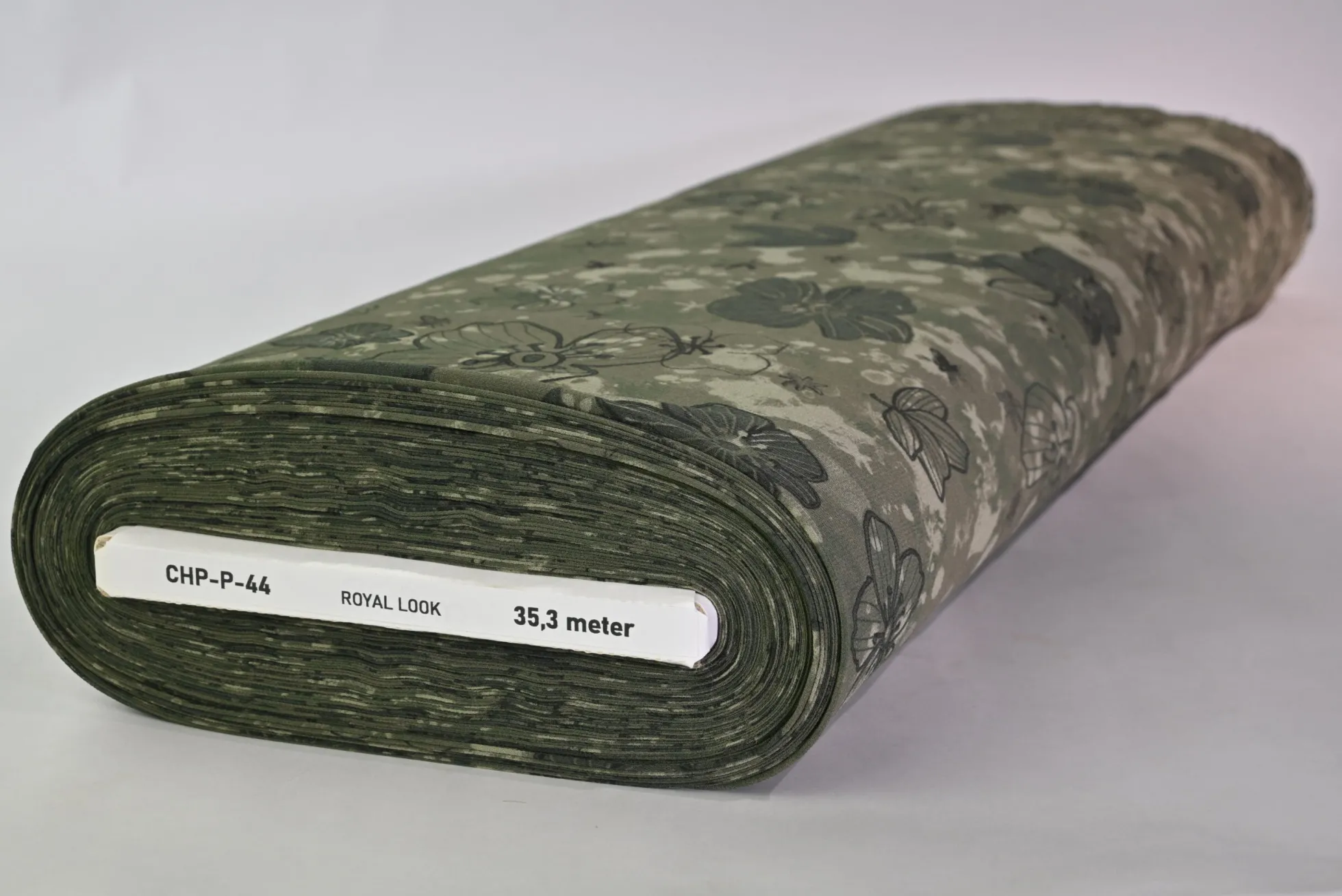 Chiffon – Dark mossy green floral