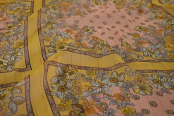 Chiffon – Flowers in the window yellow / salmon with lurex