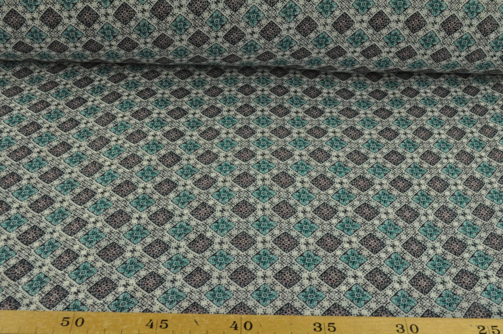 Chiffon – Turquoise & old pink mosaic