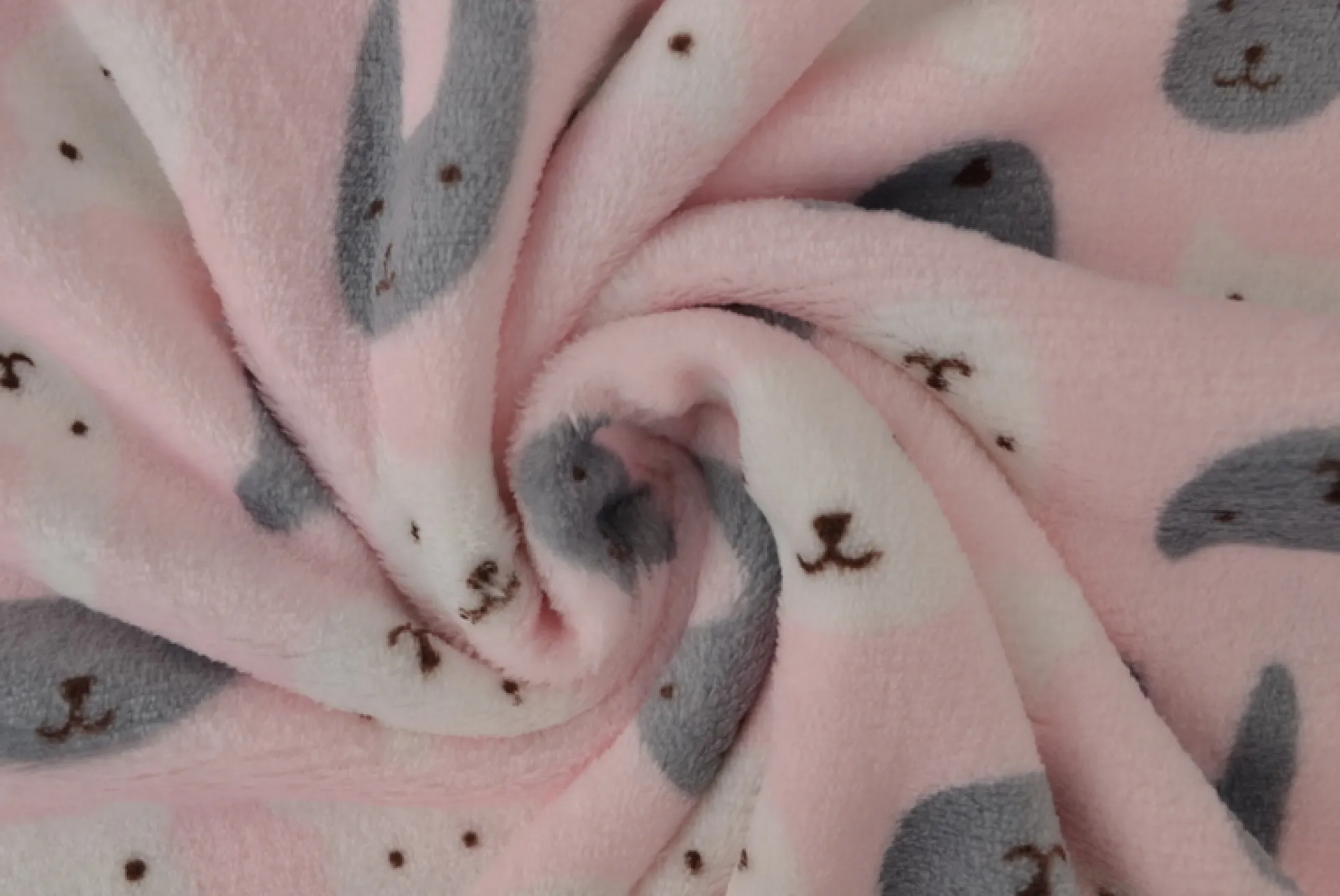 Coral Fleece – Animal faces pink