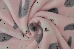 Coral Fleece – Animal faces pink