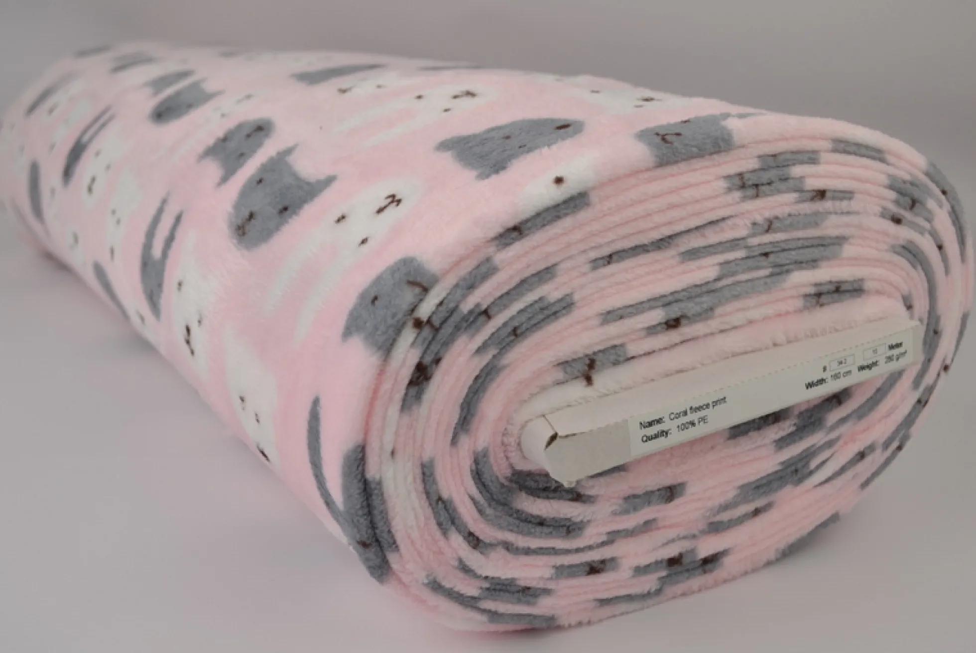 Coral Fleece – Animal faces pink