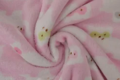 Coral fleece – Bear faces pink