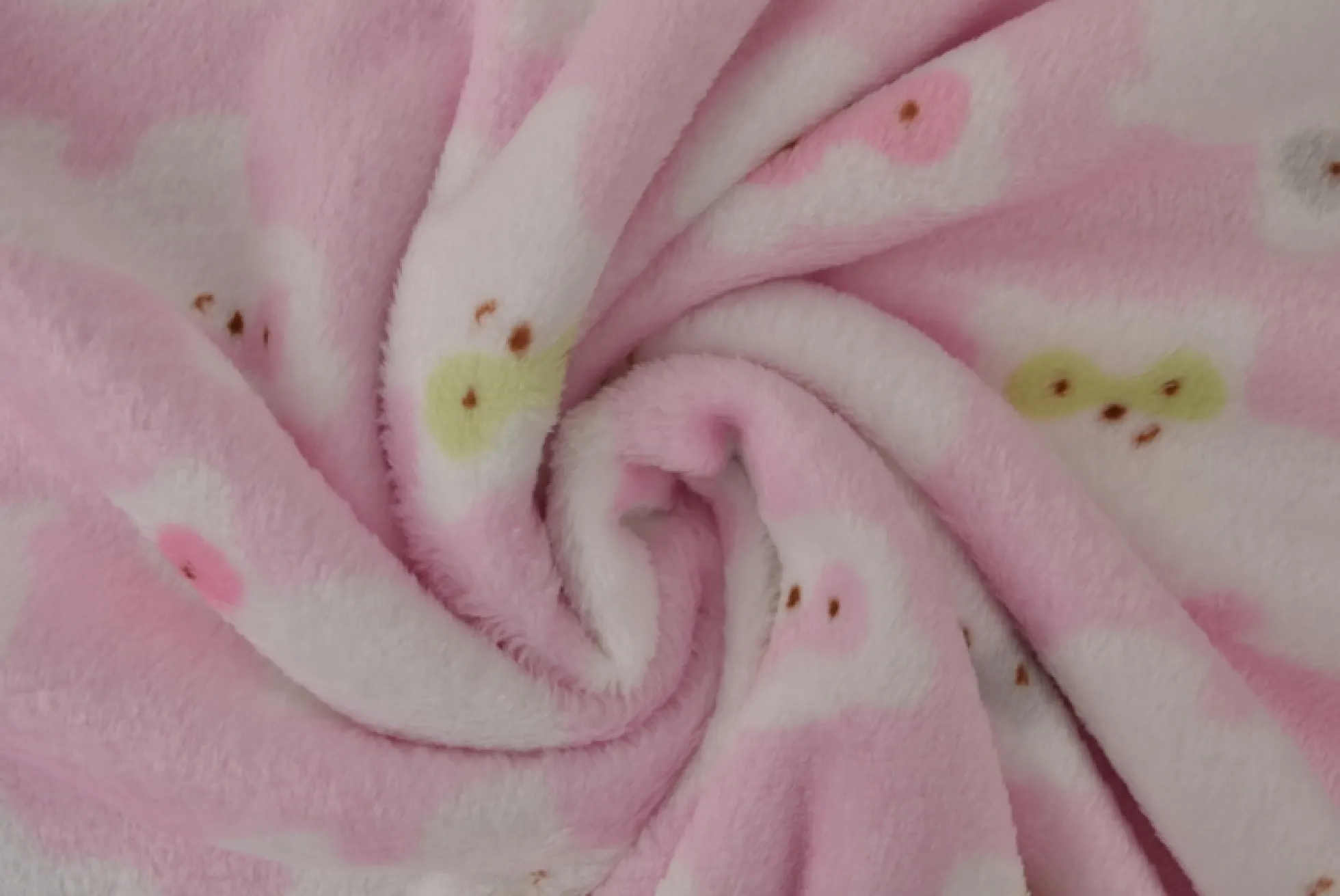 Coral fleece – Bear faces pink
