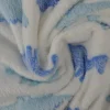 Coral fleece – Blue dino on offwhite