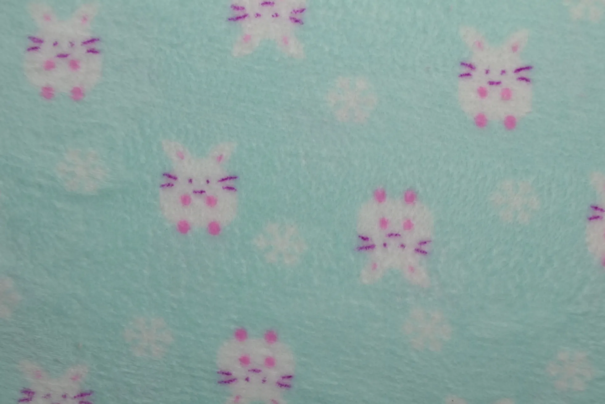 Coral Fleece – Bunnies on mint