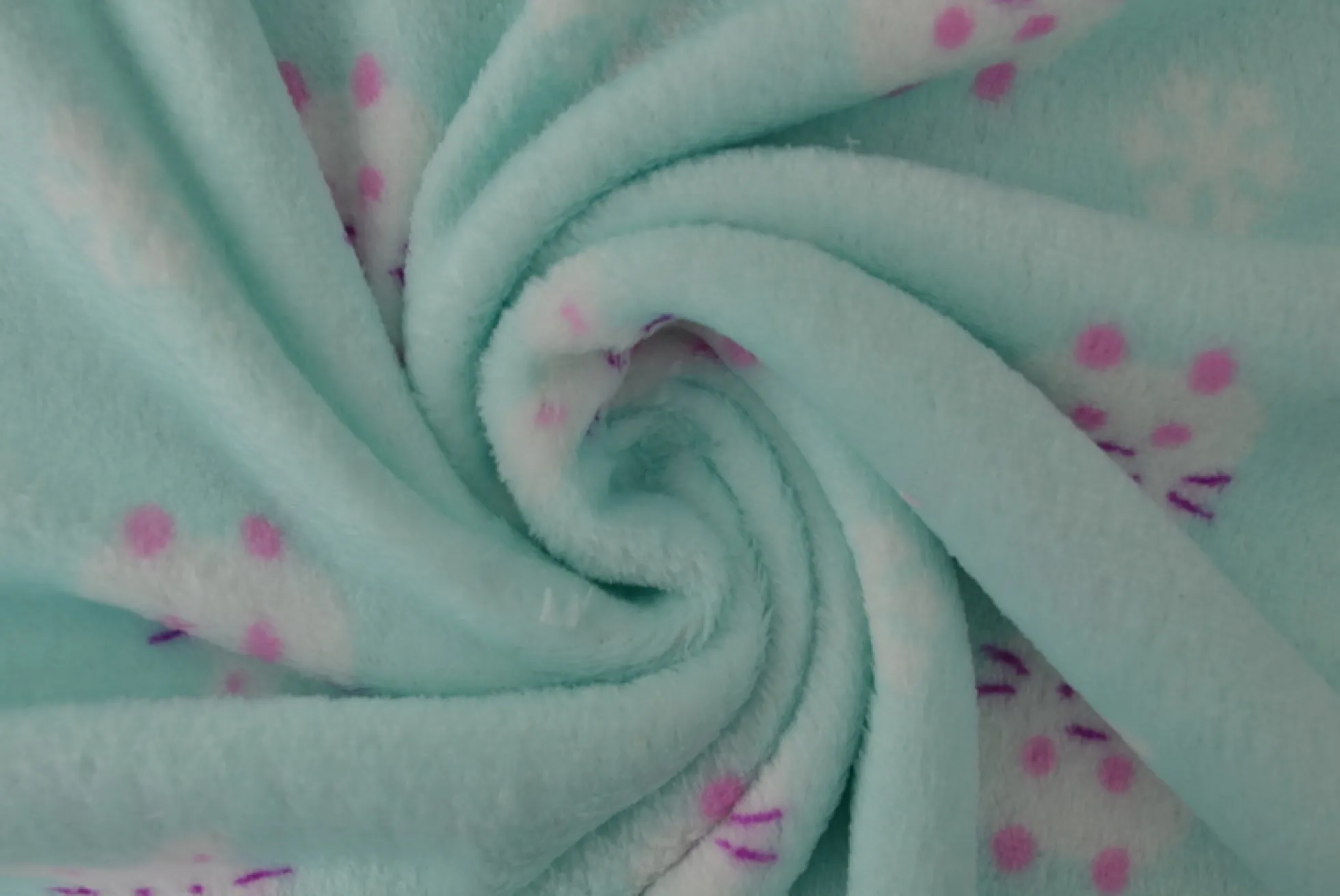 Coral Fleece – Bunnies on mint
