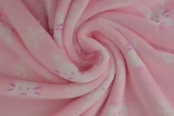 Coral Fleece – Bunnies on pink