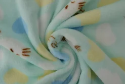 Coral Fleece – Cats & hearts on aqua