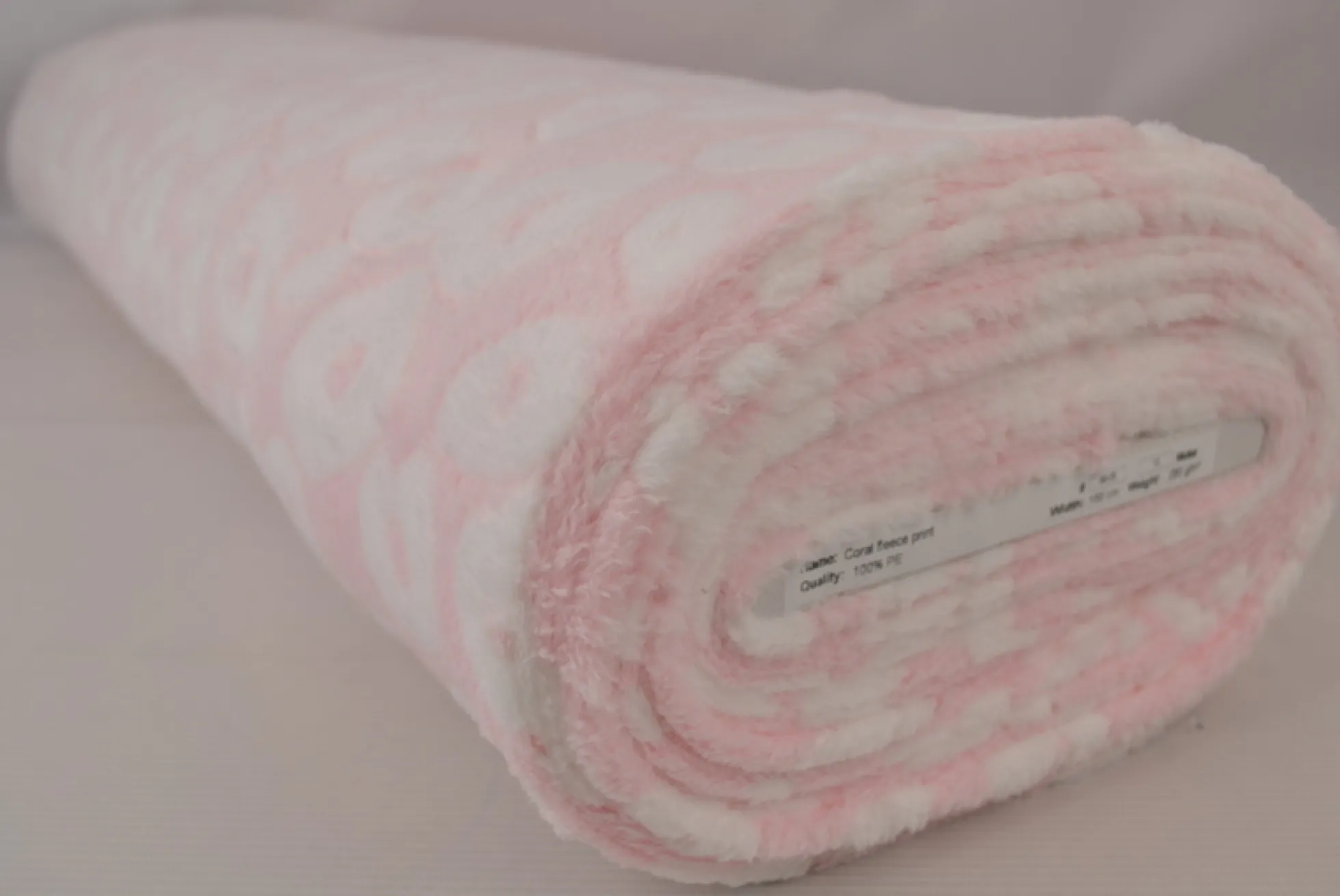 Coral Fleece – Clouds on baby pink