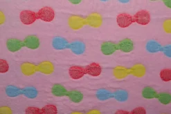 Coral Fleece – Colorful bows on pink