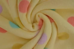 Coral Fleece – Colorful dots on yellow