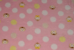 Coral Fleece – Monkey dots on pink