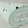 Coral Fleece – Pinguin & clouds on mint