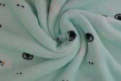 Coral Fleece – Pinguin & clouds on mint