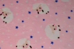 Coral Fleece – Sheeps & stars on pink