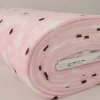 Coral Fleece – Stars & spots on pink