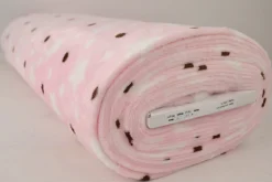 Coral Fleece – Stars & spots on pink