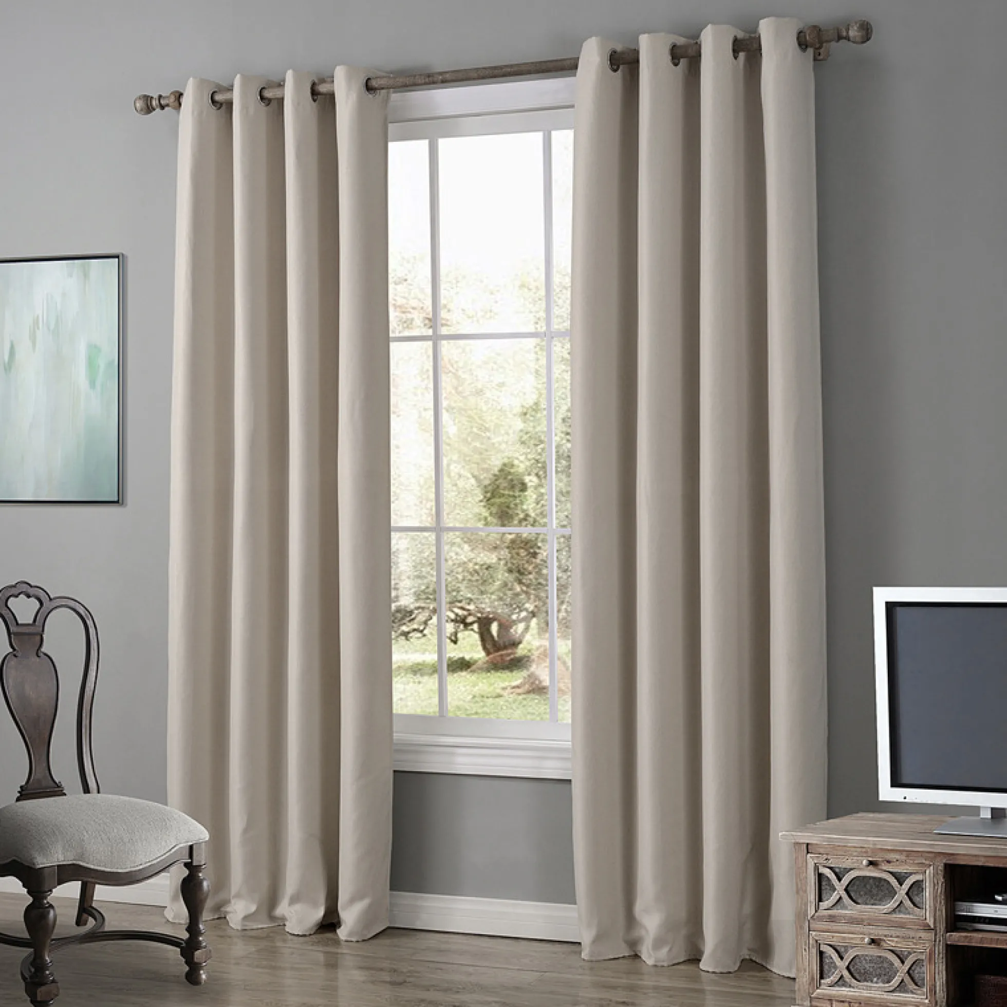 Coupon 95cm x 300cm | Brandvertragende stof: Taupe