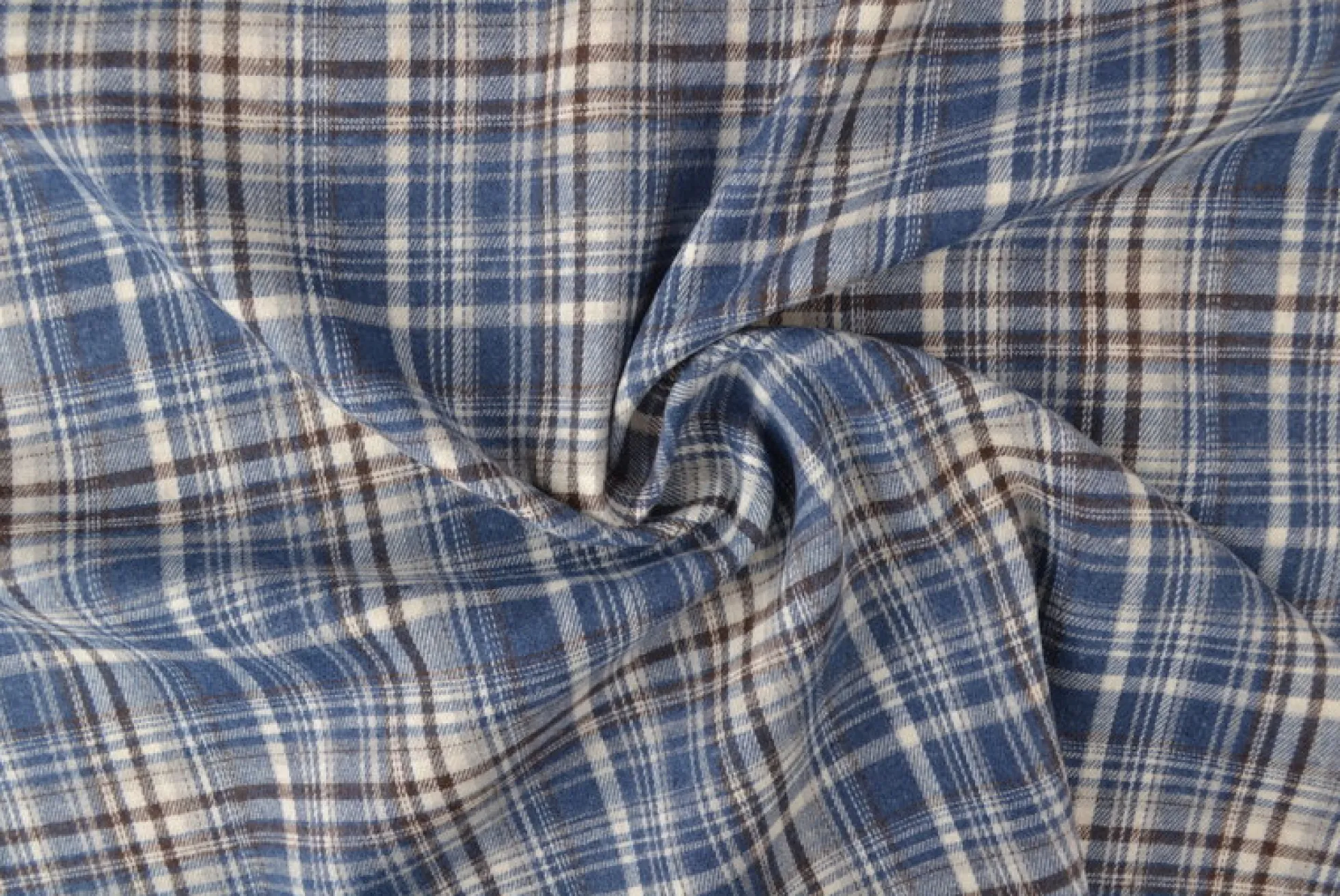Coupon 120cm x 150cm | Flanel ruit – Donkerblauw, gebroken wit & donkerblauw