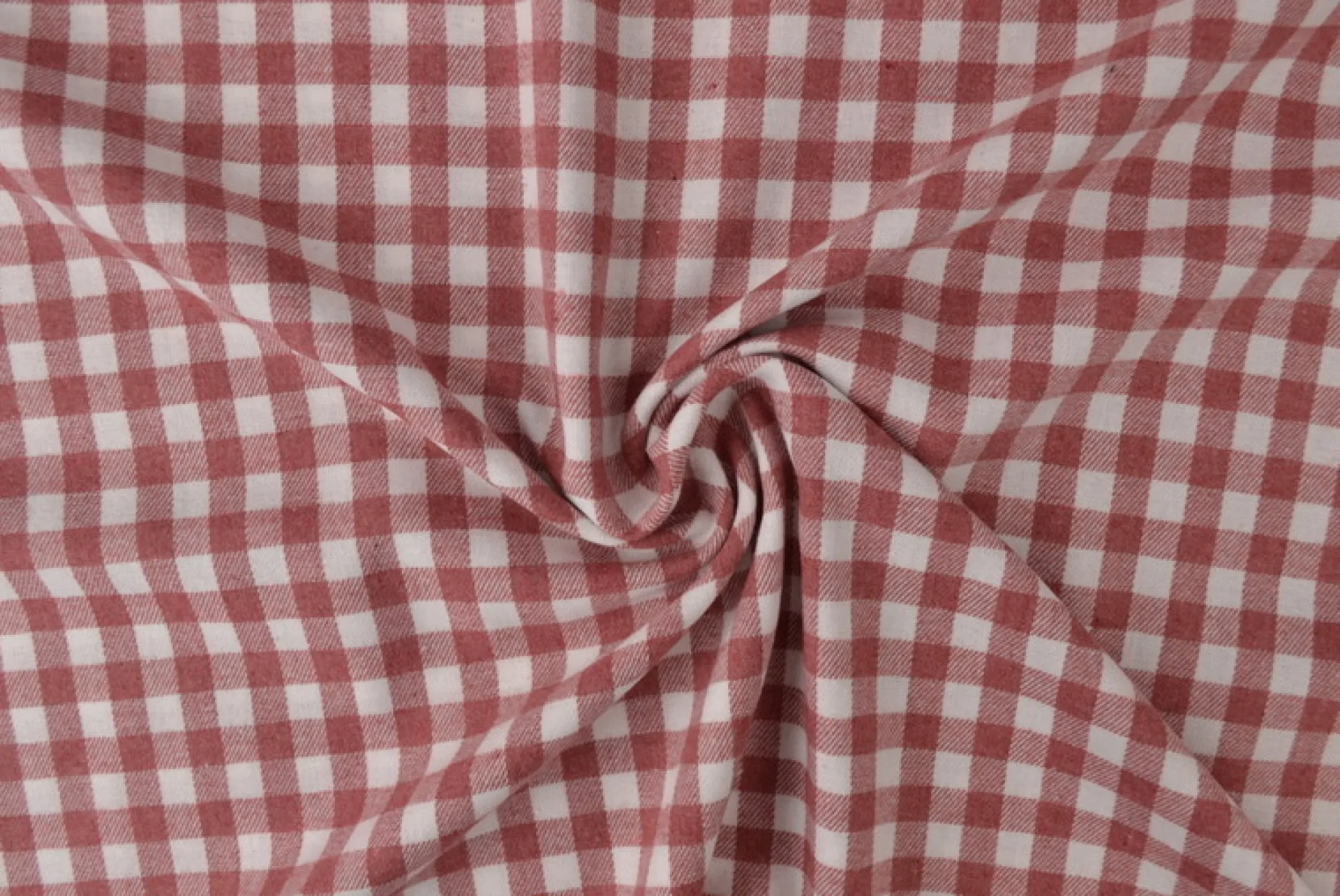 Coupon 75cm x 150cm | Flanel ruit – Licht steenrood & wit