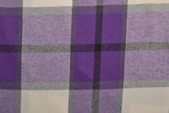 Coupon 130cm x 150cm | Flanel ruit – Paars, gebroken wit & zwart