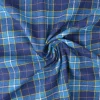 Coupon 180cm x 150cm | Flanel ruit – Petrol, navy & geel