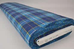 Coupon 180cm x 150cm | Flanel ruit – Petrol, navy & geel