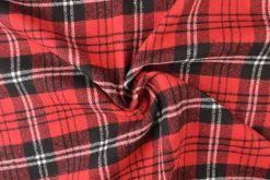 Coupon 180cm x 150cm | Flanel ruit – Rood, zwart & wit