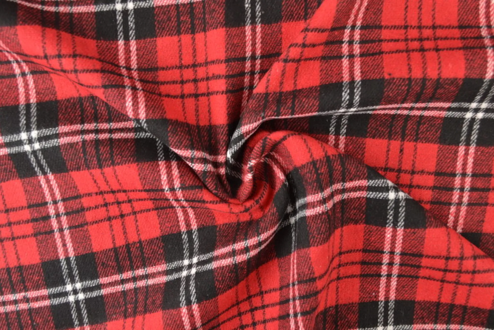 Coupon 180cm x 150cm | Flanel ruit – Rood, zwart & wit