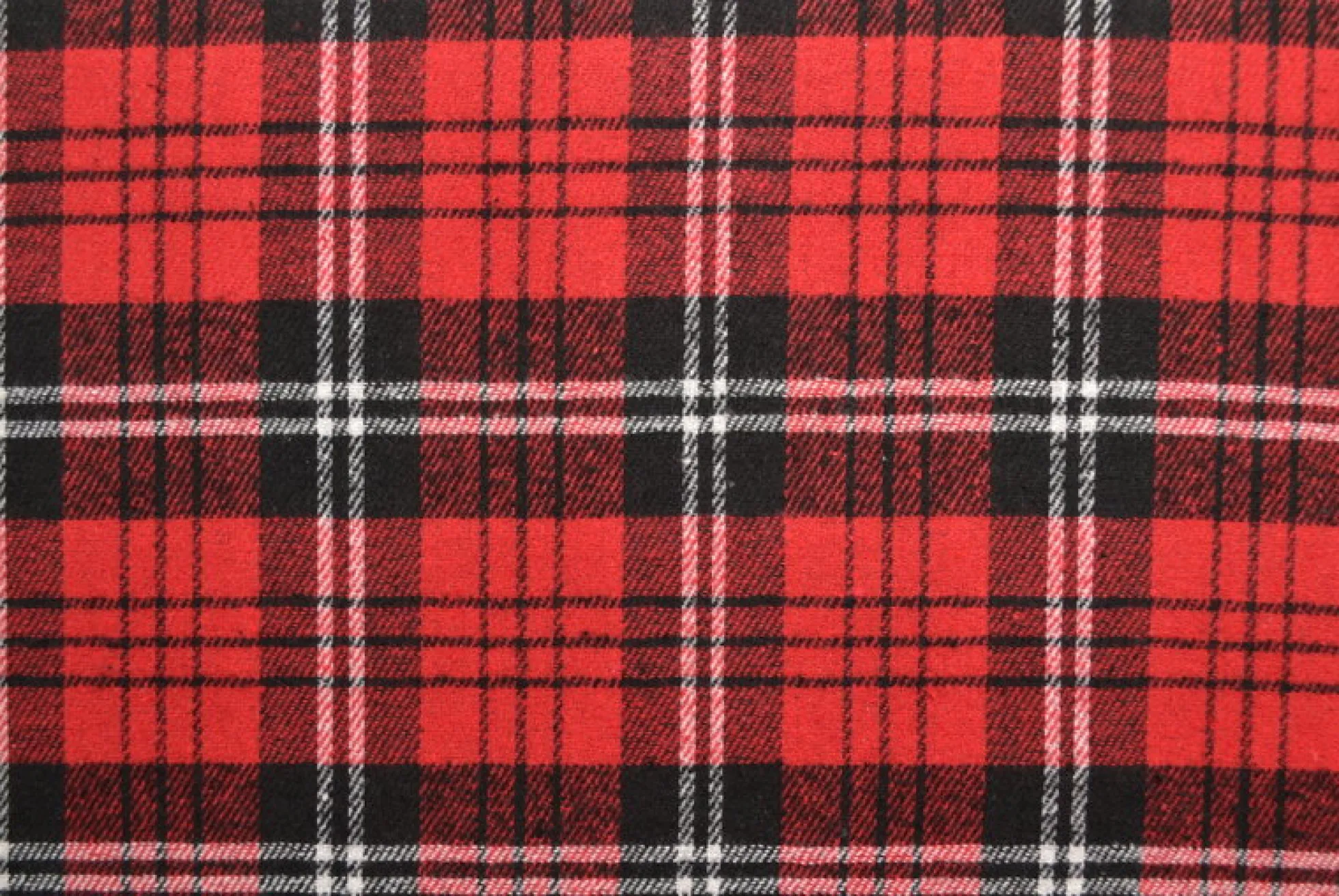 Coupon 180cm x 150cm | Flanel ruit – Rood, zwart & wit