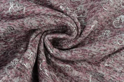 Coupon 115cm x 160cm | Gebreide sweaterstof – Oudroze olifantjes