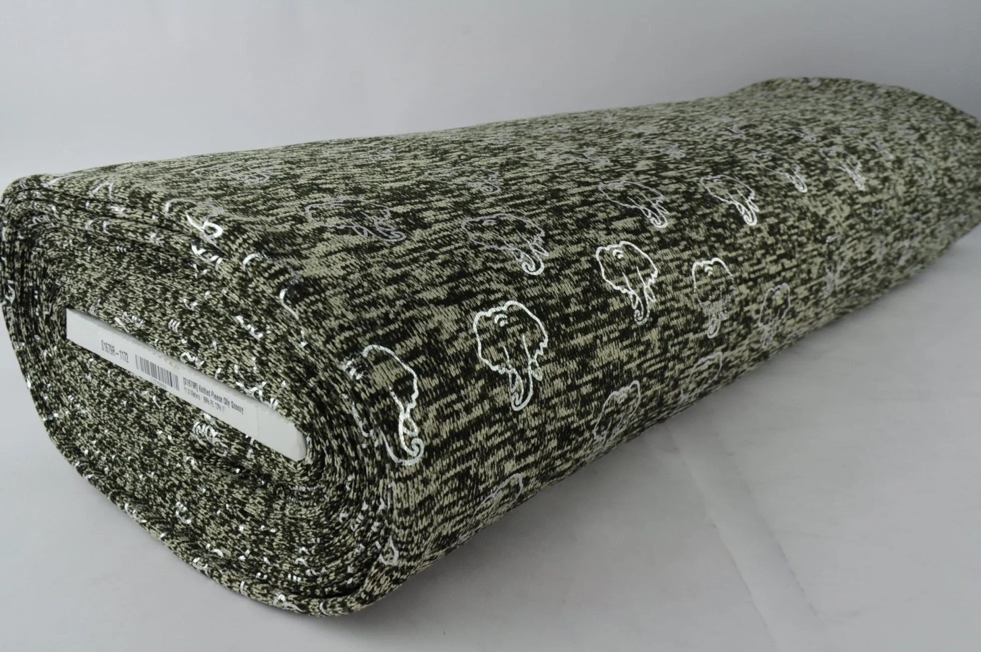 Coupon 145cm x 160cm | Gebreide sweaterstof – Mosgroen olifantjes