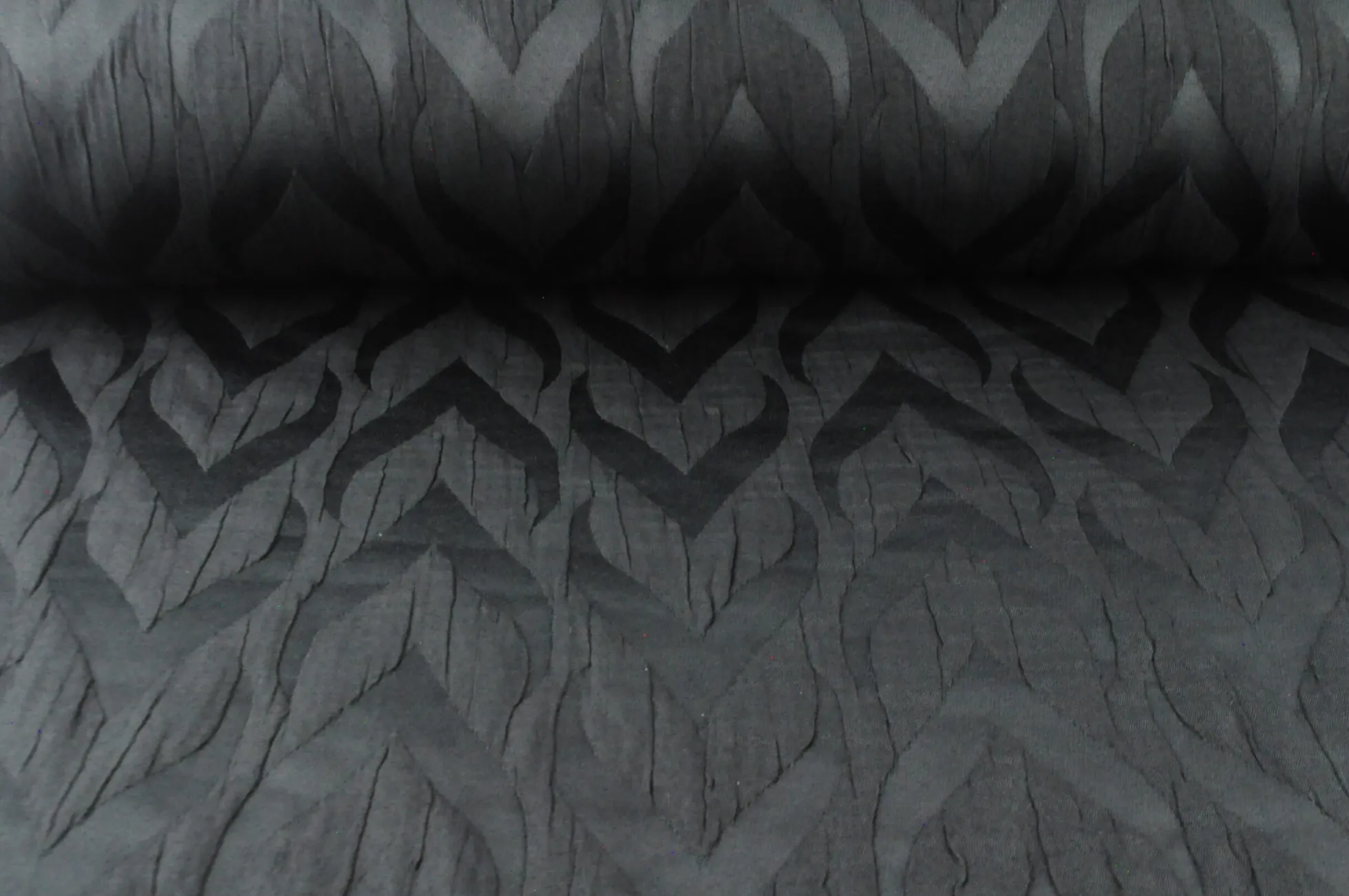 Coupon 60cm x 130cm | Jacquard jassenstof – Zwart zigzag
