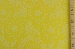 Coupon 110cm x 150cm | Jacquard jersey – Flowers geel