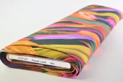 Coupon 150cm x 150cm | Katoen tricot – Rainbow Brushstrokes Black