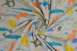 Coupon 190cm x 150cm | Katoen tricot Royal – Safari zilvergrijs