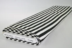 Coupon 60cm x 160cm | Katoen tricot soft touch – Black & off-white stripes