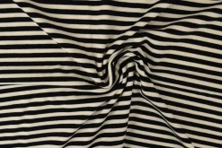 Coupon 50cm x 160cm | Katoen tricot soft touch – Black & off-white stripes