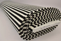 Coupon 50cm x 160cm | Katoen tricot soft touch – Black & off-white stripes