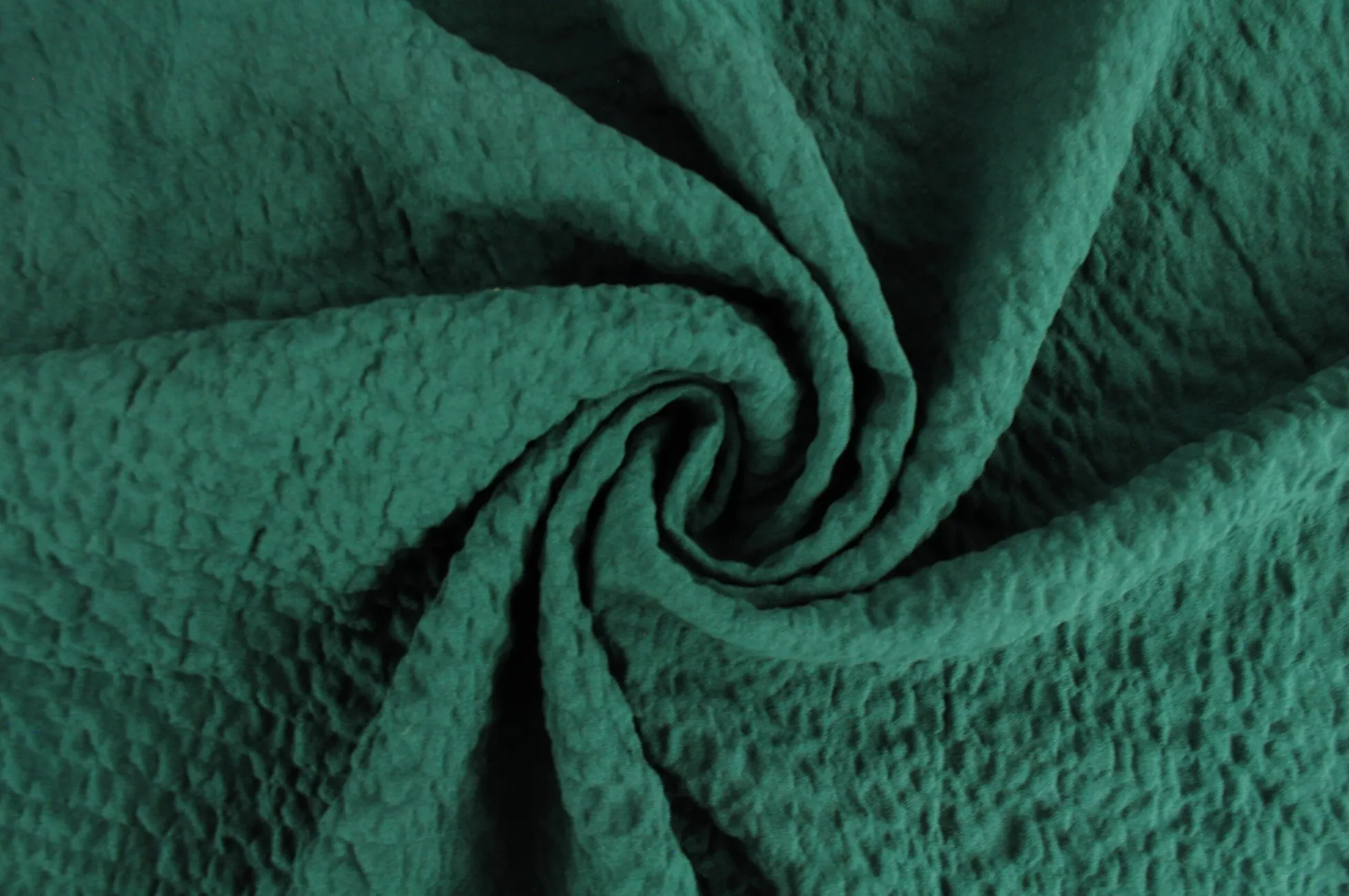 Coupon 150cm x 145cm | Stretch viscose bouclé – Donker oudgroen