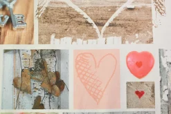 Decostof – Beige Rustic Hearts